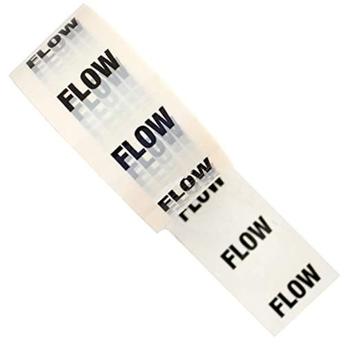 Image of Flow - White Printed Pipe Identification (ID) Tape