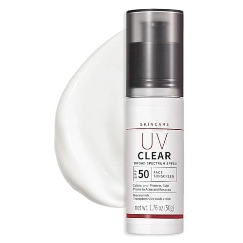 Image of Mineral Sunscreen SPF 50, For Face & Sensitive Acne Prone Skin, Zinc Oxide Sun Cream, Broad-Spectrum UV Clear, Lightweight Non-Greasy, 50ml