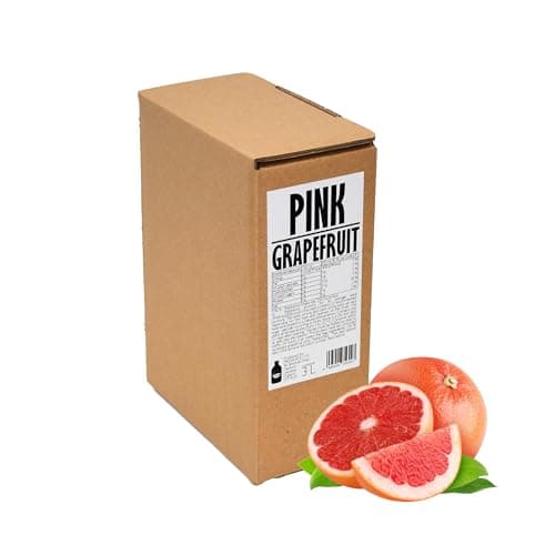 Image of PRESSUICE Fresh Pink Grapefruit Juice not from concentrate | 1 carton 3 liters Fruit Juices NFC | Pressed Grapefruit Semi Sweet Drink | No added Sugar | Natural Sugar Free Press | Soft drinks
