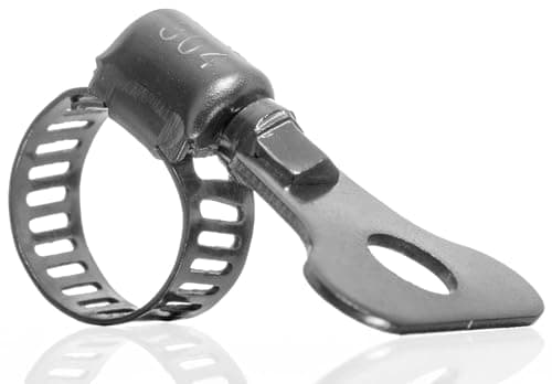 Image of YoiYee 8-12mm Hose Clamp, 304 Stainless Steel Adjustable Pipe Clip with Thumbscrew, Butterfly Type Metal Worm Drive Ducting Strap for Securing Gas/Fuel Line, Pack of 4