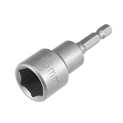 Image of Sourcingmap 1/4" Quick-Change Hex Shank 16mm Magnetic Nut Setter Driver Drill Bit, 65mm Length, Metric
