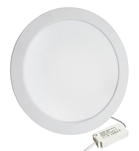 Image of Recessed LED Ceiling Panel Light Round 18w Cool White 6500k 225mm x 225mm, Back Lit Heat Absorber Long Life Span 18WRCW02