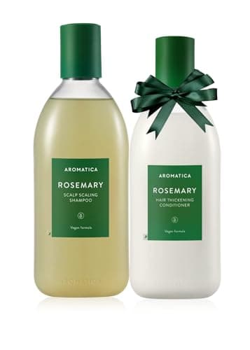 Image of AROMATICA Rosemary Scalp Scaling Shampoo and Conditioner Set 13.53 fl.oz each – Vegan Hair Care Gift Set with Rosemary Oil. Sulfate Free Shampoo Conditioner For Hair Growth