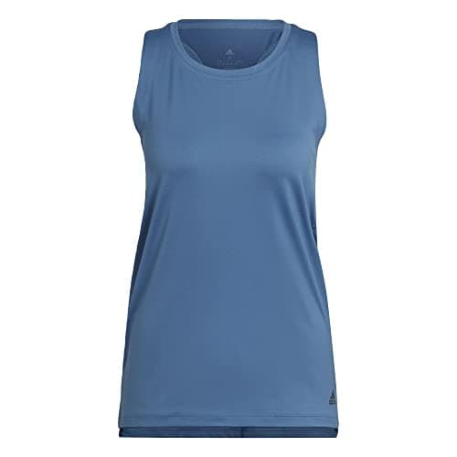 Image of Adidas Women's Aeroready Designed 2 Move Sport Tank Top Shirt, Altered Blue/Black, X-Large