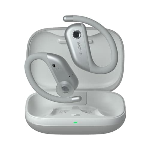 Image of 1MORE Fit Open Earbuds S50, Open-Ear True Wireless Bluetooth Headphones with Microphone, Earbuds with Earhooks for Comfortable Wearing, IPX7, Fast Charging, 38H Playtime, Bluetooth 5.3 (Silver)