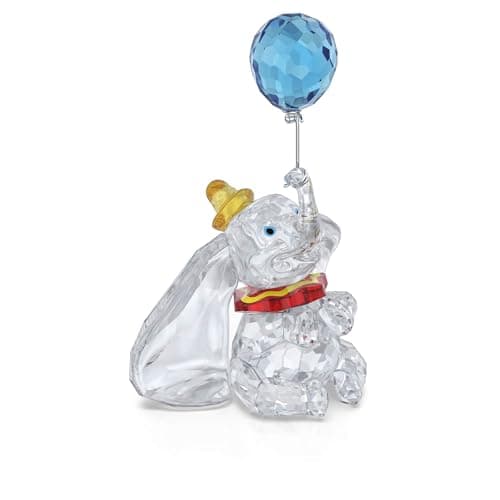 Image of Swarovski Disney Classics Dumbo Figurine, Multicoloured Faceted Crystal with Lacquered Metal Accents, Part of the Disney Classics Collection