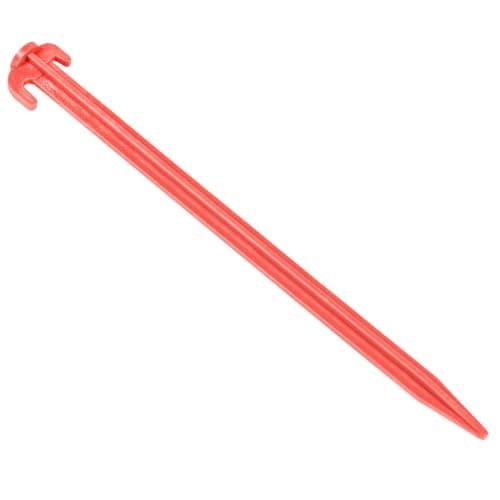 Image of OLPRO Pack of 6 Extra Long 30cm Plastic Tent Pegs, Camping Stakes, Heavy-Duty, Lightweight, Ground anchor, Bright orange colour
