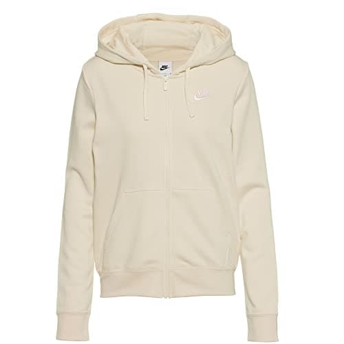 Image of NIKE DQ5471-113 W NSW CLUB FLC FZ HOODIE STD Sweatshirt Women's Coconut Milk And Black Size L