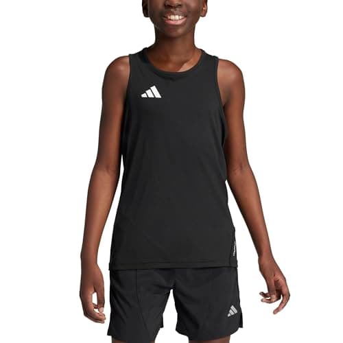 Image of adidas Boy's Adizero Team Singlet Kids, Black/White, 5-6 Years