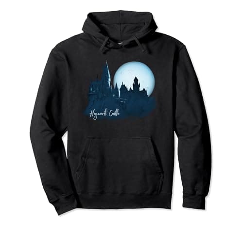 Image of Harry Potter Moon Hogwarts Castle Painted Pullover Hoodie