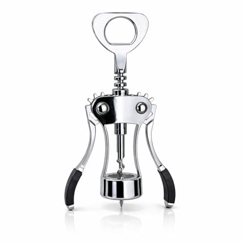 Image of Corkscrew Wine Bottle Opener, Premium Wing Corkscrew Wine Opener, Manual Wing Style Wine Bottle Opener Multi Function Bottle Opener Corkscrew with Gear Assisted Cork Screw for Wine Bottle and Cap