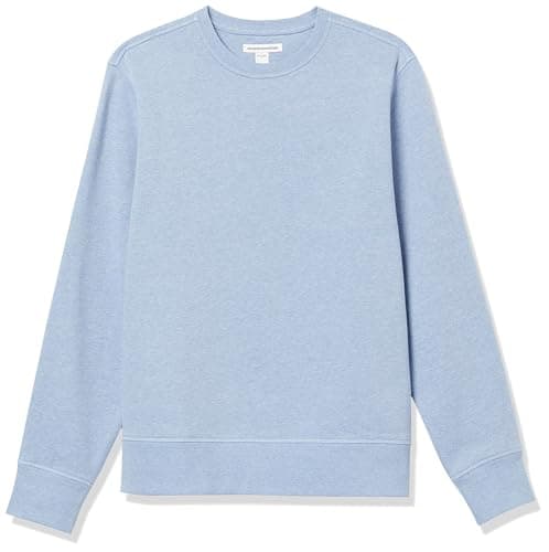 Image of Amazon Essentials Men's Fleece Crew Neck Sweatshirt (Available in Big & Tall), Light Blue Heather, M