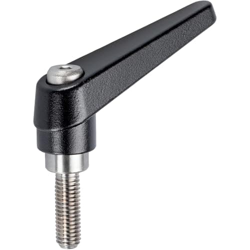Image of HALDER 24390.0364 Adjustable Clamping Lever, Black, D1 = 18 mm / d2 = M8 / l1 = 32 mm