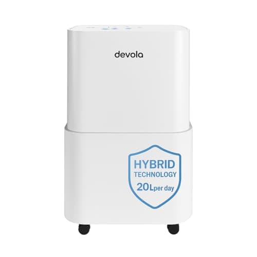 Image of Devola 20L/Day Hybrid Dehumidifier & Air Purifier with HEPA Filter With PM 2.5 Air Quality Sensor, UV-C Lamp, & Ionizer, Ideal Dehumidifiers For Home (DVHA20L)