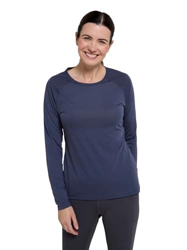 Image of Mountain Warehouse IsoCool Dynamic Womens Top - Comfortable Ladies Tshirt, Long Sleeve Top, Lightweight, Fast Dry, Breathable - for Spring Summer & Travelling Dark Grey Women's Size 10