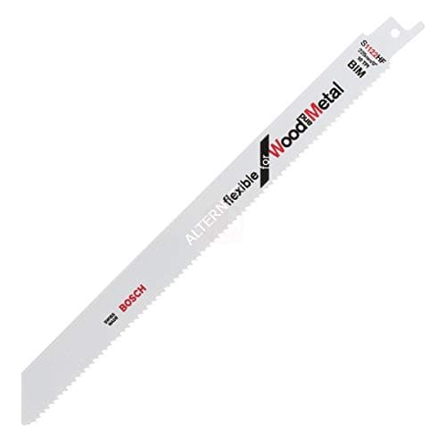 Image of Bosch Professional 5 pieces Sabre Saw Blade S 1122 HF Flexible for Wood and Metal (Length 225 mm, sabre saw accessories)
