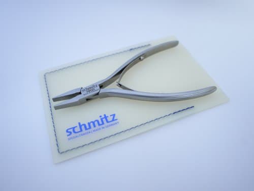Image of Flat Nose Pliers 4.3/4'' | schmitz 4222FP00RF | Short, Straight and Serrated Jaws | INOX - Stainless Steel | Box Joint for Professionals | Made in Germany - Solingen