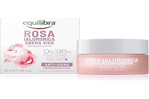 Image of Equilibra Face, Hyaluronic Rose Anti-Aging Face Cream with Rose Extract and Hyaluronic Acid, Hydrating and Smoothing, Fast Absorption, Not Unge, 50 ml