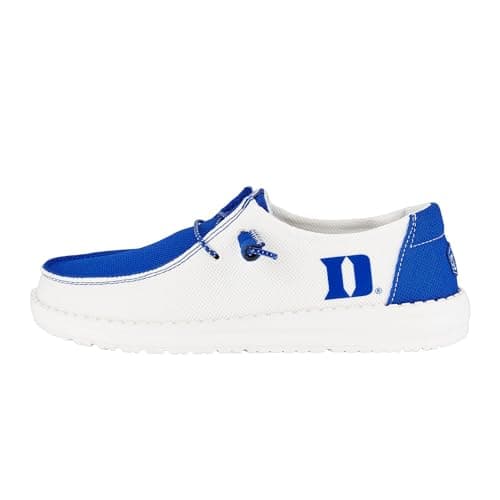 Image of Hey Dude Women's Wendy NCAA | Women’s Shoes | Women's Slip-on Loafers | Comfortable & Light-Weight, Duke Blue/White, 5 UK