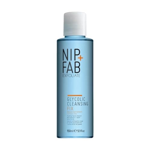 Image of Nip Plus Fab Glycolic Acid Fix Foaming Cleanser for Face with Olive Oil, Exfoliating Resurfacing AHA Facial Cleansing Foam Wash for Even Tone Brighten Skin, Fine Lines and Wrinkles, No Colour, 150 ml