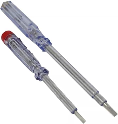 Image of PaulStore 2-Piece Electrical Mains Voltage Tester Screwdriver Set, Insulated VDE Rated for Safety, 100-500V AC Test Range, Professional Electrician Tool