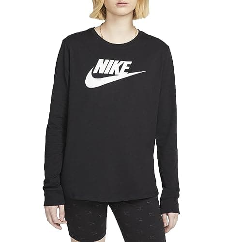 Image of NIKE FJ0441-010 W NSW TEE ESSNTL LS ICN FTRA T-Shirt Women's Black Size S