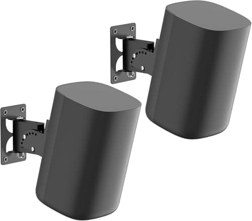 Image of Tilt & Swivel Adjustable Speaker Wall Mounts & Bookshelf Speaker Wall Mount for Samsung, Sony, LG, Vizio KRK, Klipsch, Polk and More Speakers Mounting Bracket with/without Mounting Holes Hold 30 Lbs