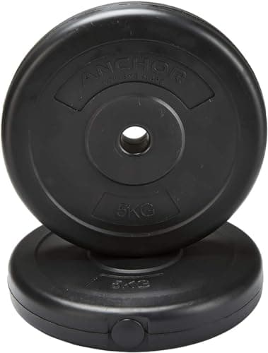 Image of Weight plate disc vinyl (1 inch) weights set for lifting Dumbbell bars strength training home gym fitness workout 2.5kg, 5kg, 10kg, 20kg set (2.5kg x 2 = 5kg)