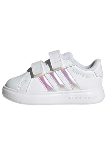 Image of adidas Unisex Baby Grand Court 3.0 Bubble Shoes Infants, FTWR White/Iridescent/Almost Pink, 7.5 UK Child