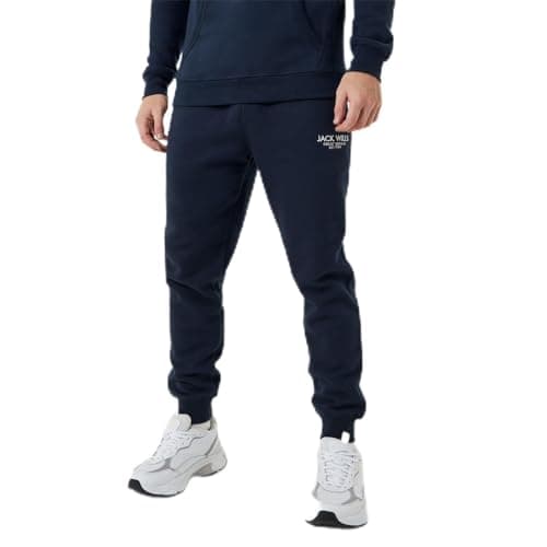 Image of Jack Wills Mens Haydor Graphic Joggers Navy 3XL