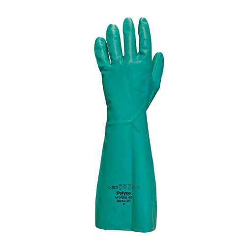 Image of Polyco ND45/09 N-Dura 45 Nitrile Coated Green Chemcial Resistant Glove Size 9