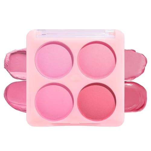 Image of Radiella 4 Colors Matte Blusher Palette, Pink Powder Blush Makeup, Long Lasting Cheek Cosmetics, Natural Finish Face Contour, Net Wt 7g