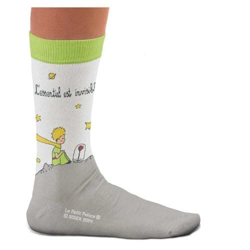 Image of Sock Affairs L'Essentiel, Le Petit Prince Saint-Exupery Unisex Funny Men and Women Socks, grey, 41-46