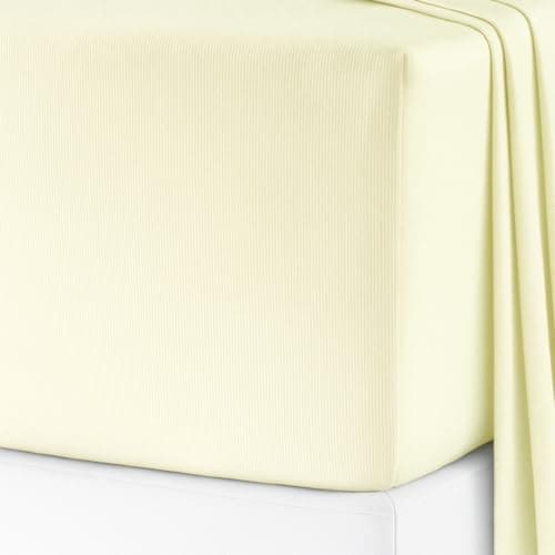 Image of Flannelette Fitted Sheet 100% Brushed Cotton Extra Deep 32cm/13 Inch Bed Sheet Soft Warm Cosy Bedding Plain Colour Easy Care Bed Linen Single Double King Super King (Lemon, Pillowcases Only)