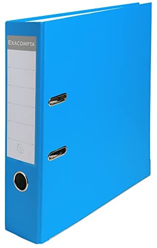 Image of Exacompta - Ref 918412B - PP Lever Arch File - 320 x 290mm in Size, Suitable for Storing A4 Documents, 75mm Spine, Reinforced Finger Pull & Bottom Edge - Light Blue