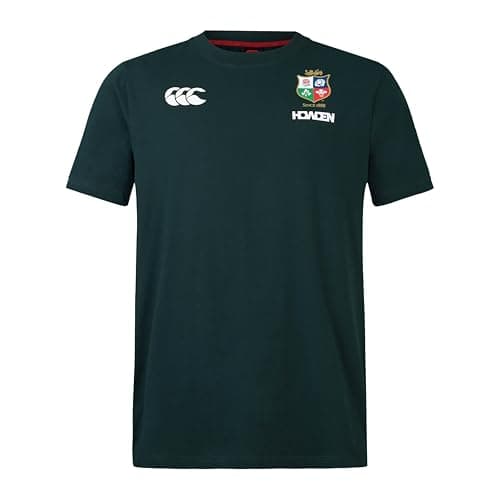 Image of Canterbury Men's British & Irish Lions Canterbury Cotton Rugby Jersey Tee | Short Sleeve T-Shirt | Organic Cotton | Official British & Irish Lions Licensed Product Non-Technical T-Shirt, Scarab, XL