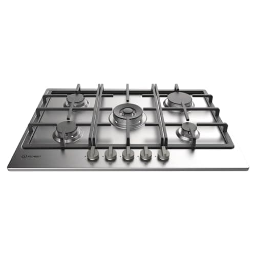 Image of Indesit Built in THP751W/IX/I 75cm 5 Zone Gas Hob - Stainless Steel
