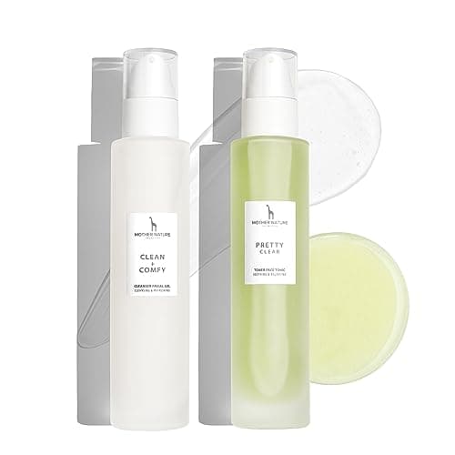 Image of Face Wash Set with PURE, ORGANIC Aloe Vera & Hyaluronic Acid - VEGAN - 150 ml Face Cleanser Gel & 150 ml Face Toner for Normal, Combination & Blemish-Prone Skin - Natural Facial Care for Men & Women