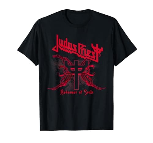 Image of Judas Priest Fork Logo Tracklist T-Shirt, Men, Black, Small