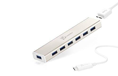 Image of j5create USB-C 7- Port Hub- 7 USB 3.0 Ports | USB 2.0 and USB 1.0 Compatible | Fast Charging 2.4A | USB Bus Powered | DC Bus Powered | Compatible with Windows, macOS X, and Linux OS