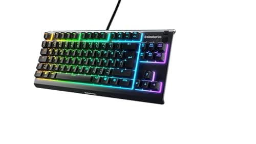 Image of SteelSeries Apex 3 TKL - Gaming Keyboard - Tenkeyless Compact Form Factor - Silent Gaming Keyboard - 8-Zone RGB Illumination - IP32 Water & Dust Resistant - German QWERTZ Layout , Black