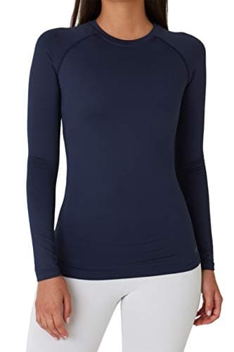 Image of TCA Super Thermal Top Women - Ladies Thermal Vest - Thermals Womens - Ski Base Layer Women - Workout Tops for Cold Weather - Navy Eclipse, M