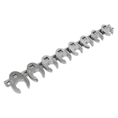 Image of Sealey AK599 Imperial Crow's Foot Spanner Set, 3/8" Square Drive, 8 Pieces