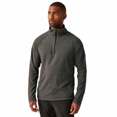 Image of Regatta Men's Montes Lightweight Half Zip Fleece Midlayer Pullover - Perfect for Outdoors, Walking, Hiking & Camping Brown