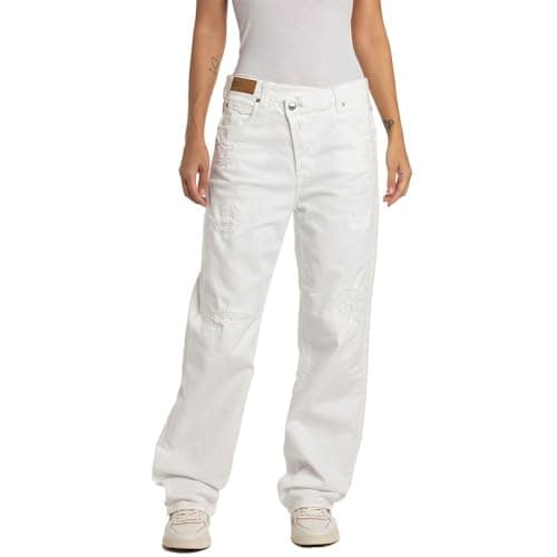 Image of Replay women's jeans made of comfort denim, white (White 001), 26W / 28L