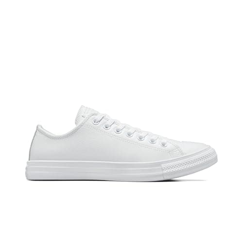Image of Converse All Star Low Leather Trainers White Mono Leather - 5 UK
