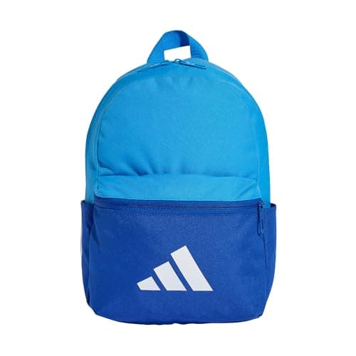 Image of adidas Unisex Kids LITTLE KIDS LOGO BACKPACK, Lucid Ray Blue/team royal blue/white, One size