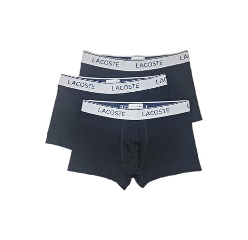 Image of Lacoste 5H9002 Mens Cotton Stretch Trunk Boxers (UK, Alpha, L, Regular, Regular, Black)
