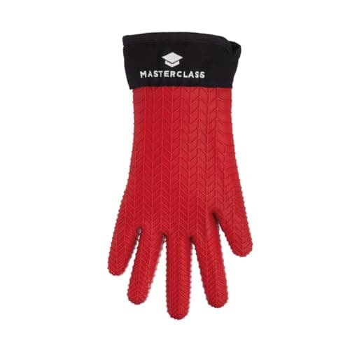 Image of MasterClass Waterproof and Heat-Resistant Silicone Oven Glove with Fingers - Red