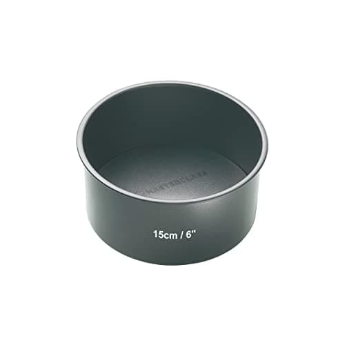 Image of MasterClass KCMCHB48 15 cm Deep Cake Tin with PFOA Non Stick and Loose Bottom, 1 mm Carbon Steel, 6 Inch Small Round Pan , Grey